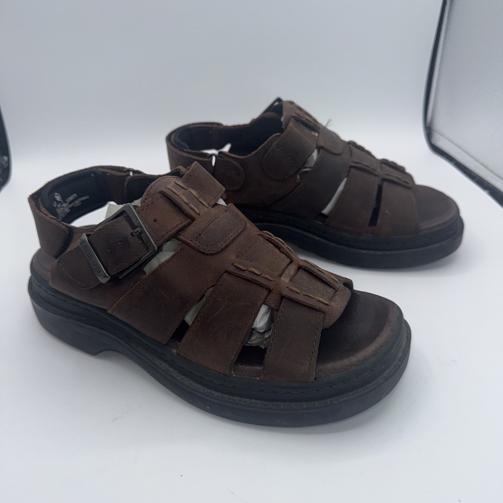 Earth Shoe Sandals Mens 8.5 Brown Leather Nantucket Hiking Camping Outdoor